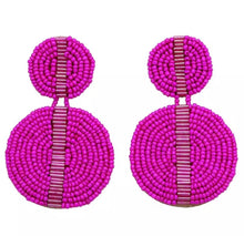Load image into Gallery viewer, Hot Pink Beaded Earrings
