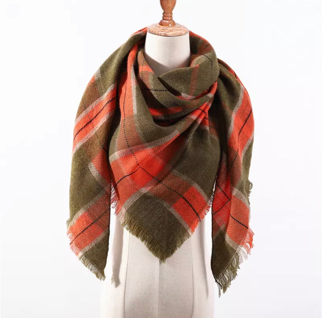 Plaid Triangle Shape Scarves